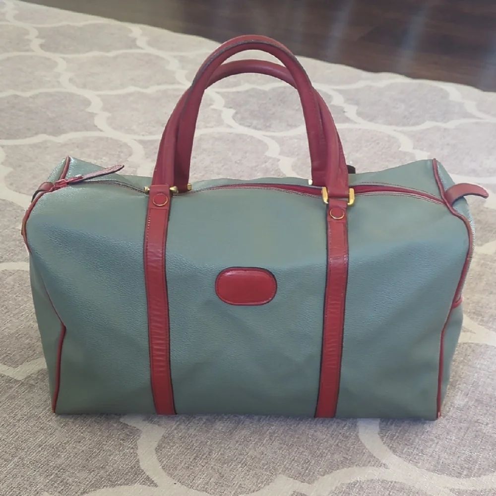 Valentino Garavani Style Green and Red Duffel Bag